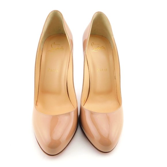 CHRISTIAN LOUBOUTIN Nude Patent Classic Heel Pumps 39 - Picture 3 of 9